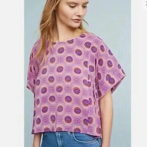 ANTHROPOLOGIE Maeve Milla Printed Blouse Size XS